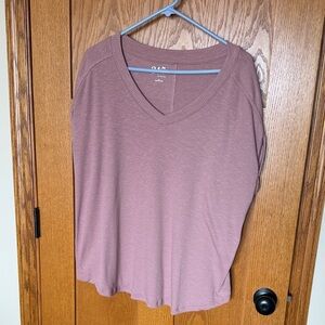 Elegant V-Neck Blouse in Dusty Rose